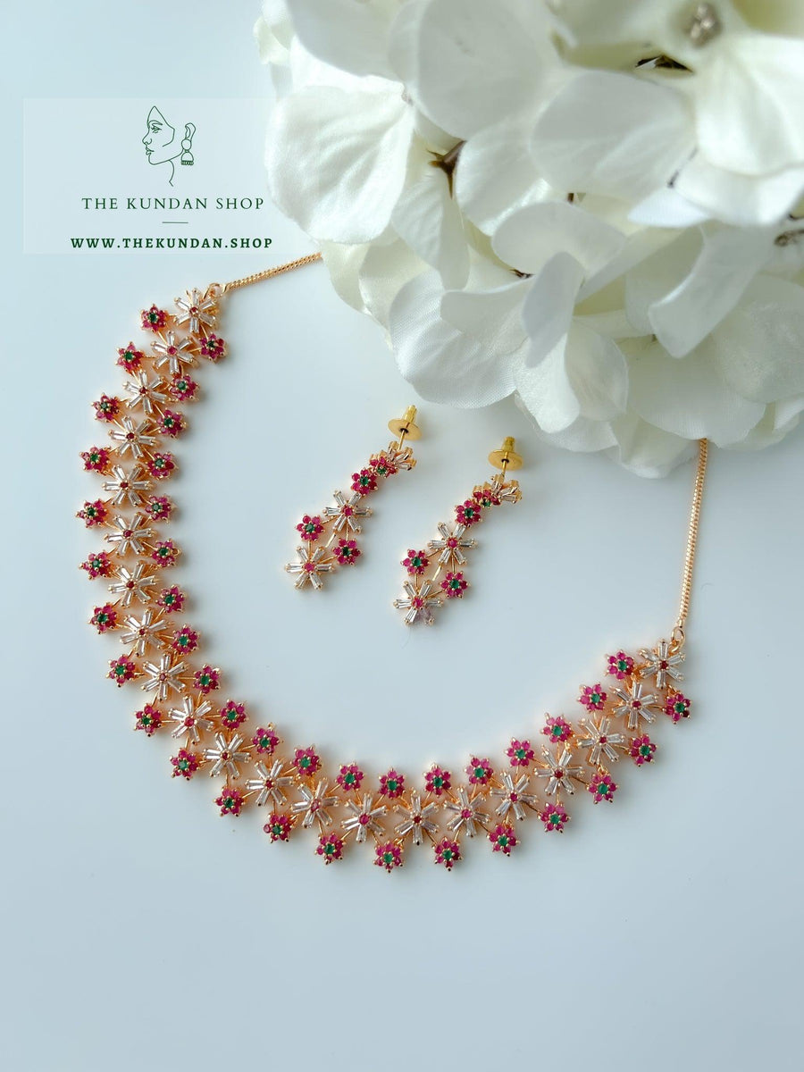 Undeniable in Ruby & Green Necklace Sets THE KUNDAN SHOP 