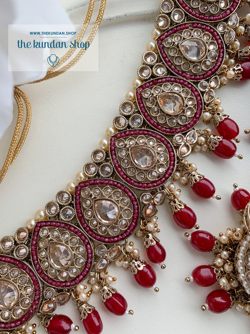 Ideal in Ruby Necklace Sets THE KUNDAN SHOP 