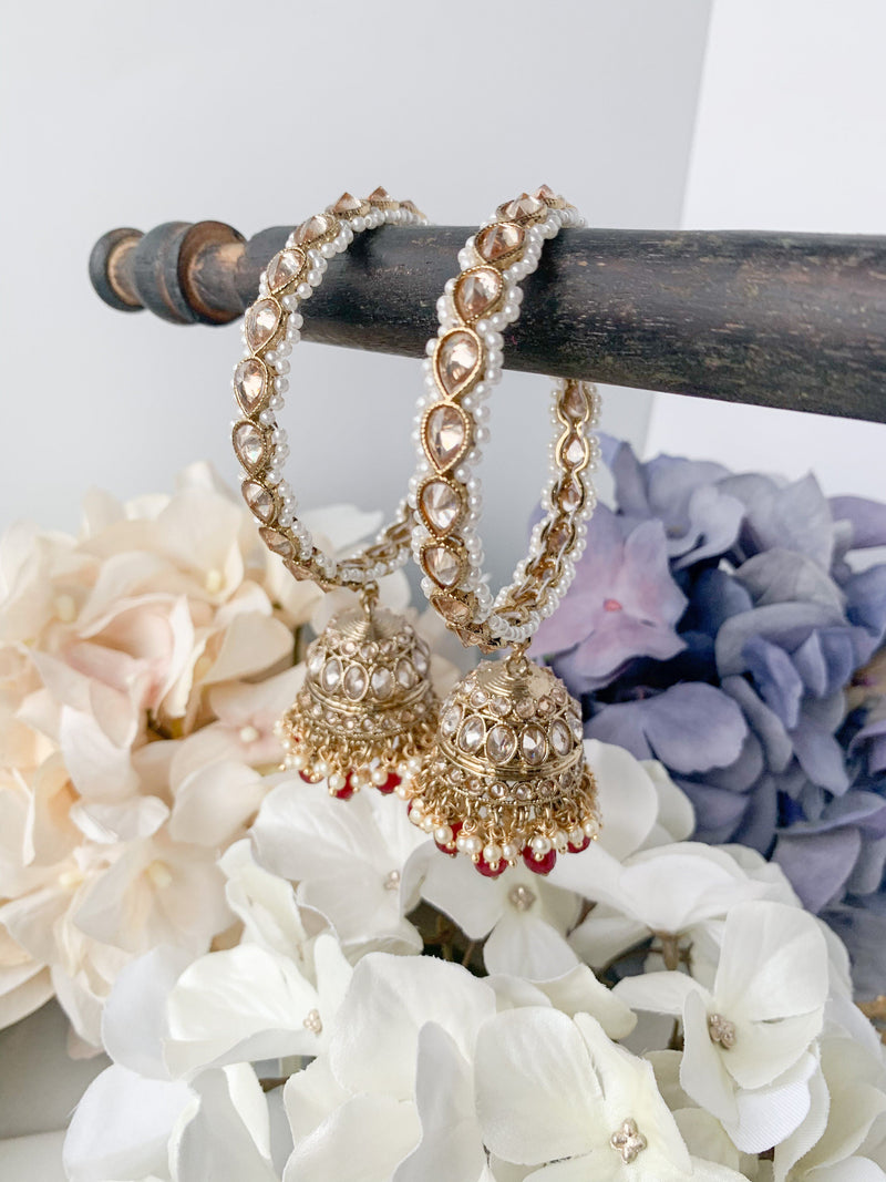 Single Ruby Jhumki Bangle Bangles THE KUNDAN SHOP 
