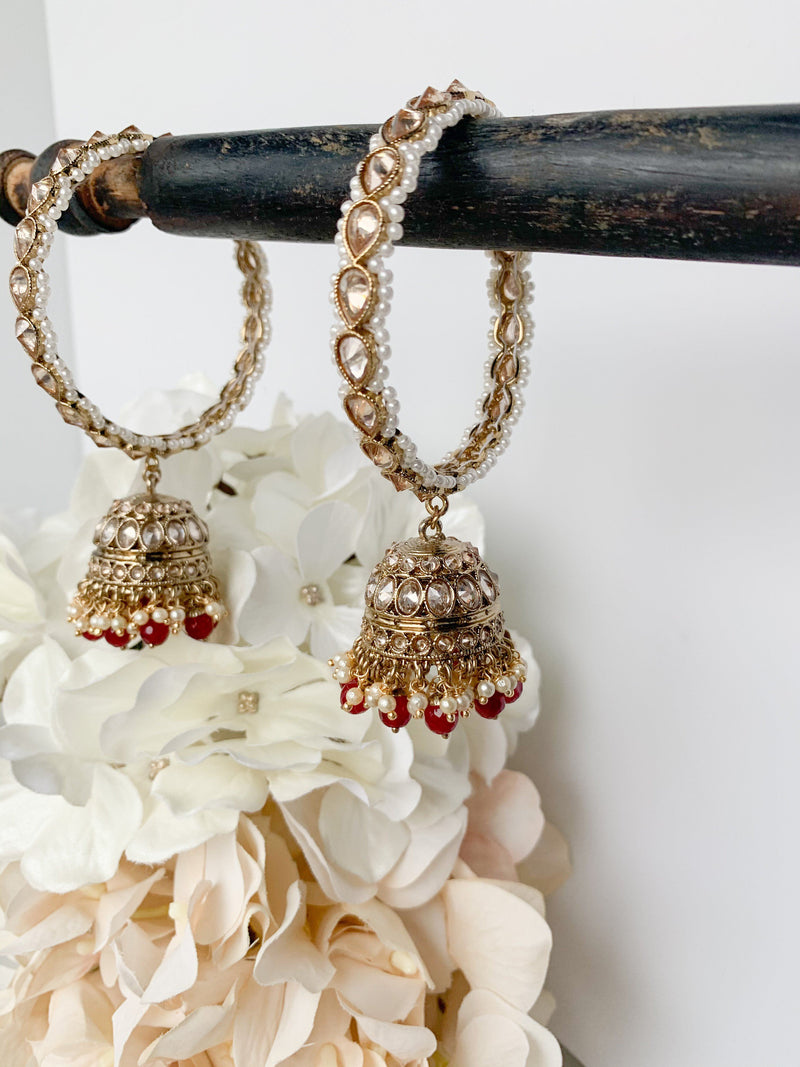 Single Ruby Jhumki Bangle Bangles THE KUNDAN SHOP 