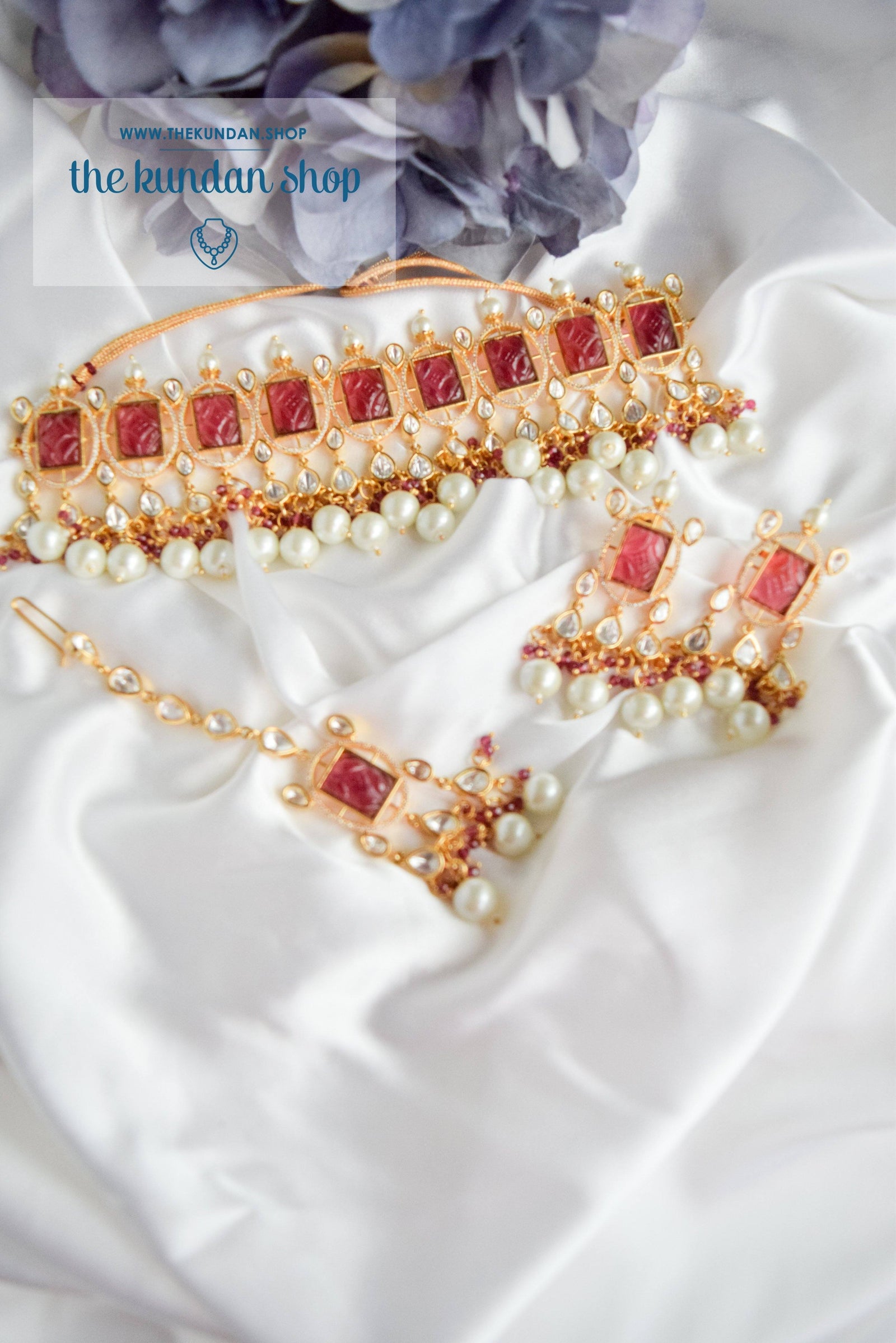 Royal Castle in Ruby Necklace Sets THE KUNDAN SHOP 