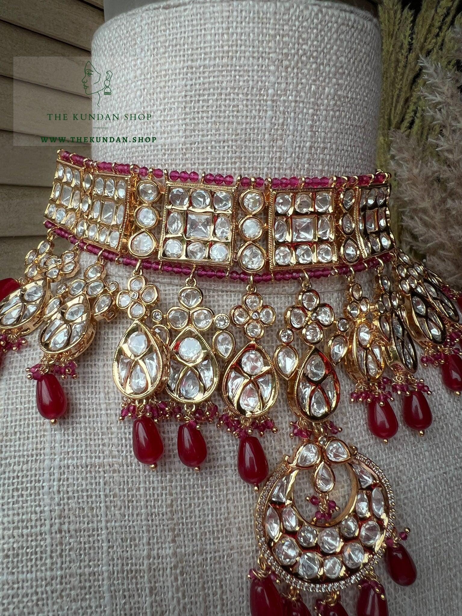 Distance in Ruby Necklace Sets THE KUNDAN SHOP 