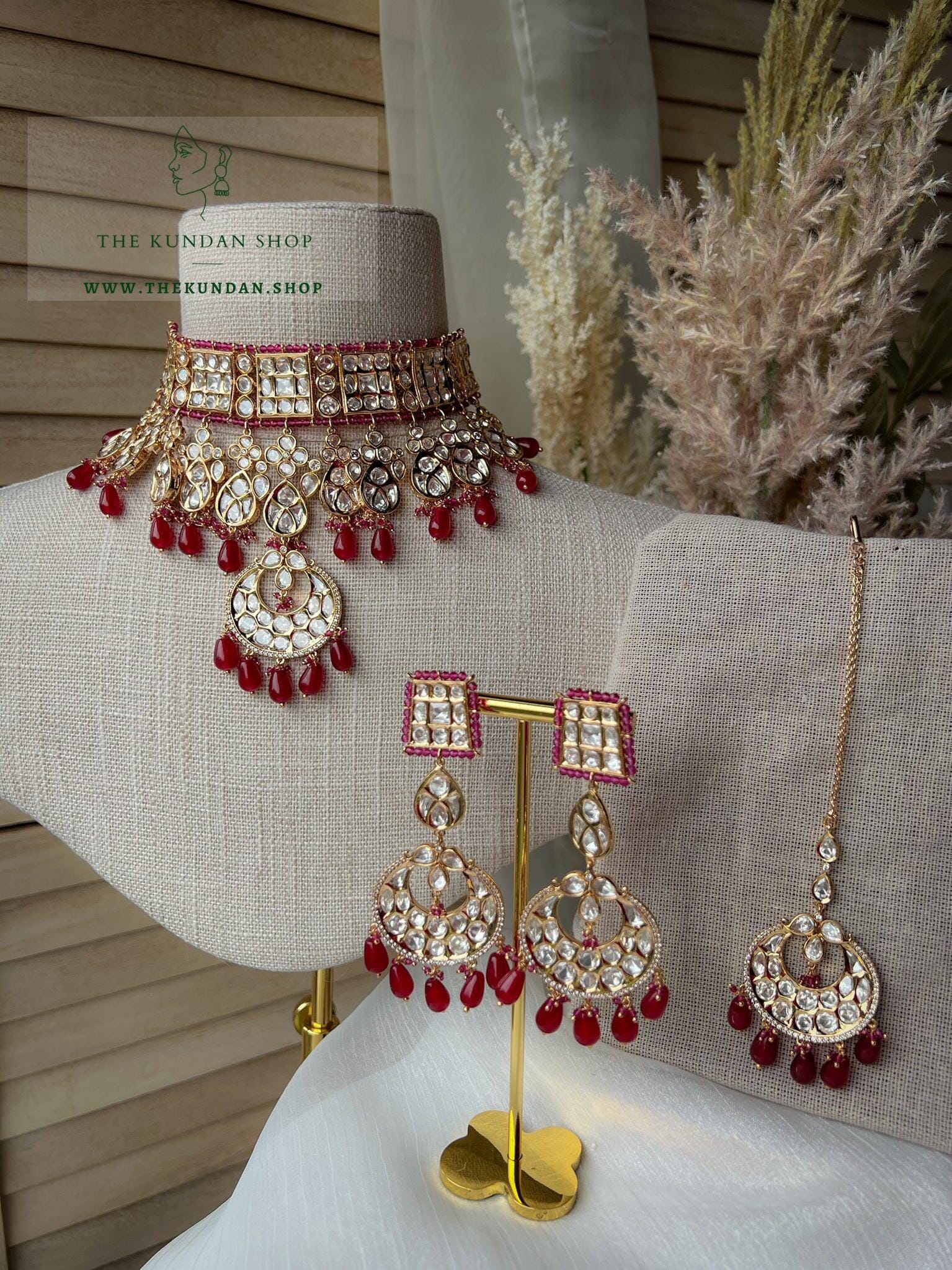 Distance in Ruby Necklace Sets THE KUNDAN SHOP 