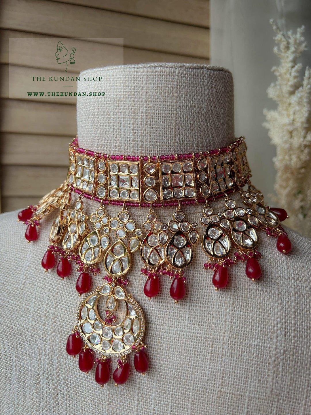 Distance in Ruby Necklace Sets THE KUNDAN SHOP 