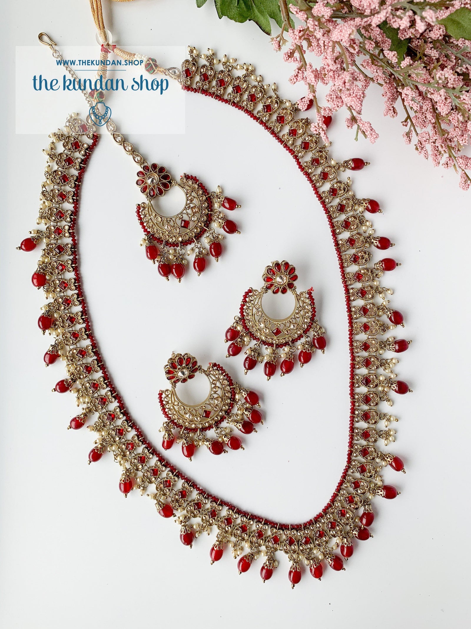 Dynamic in Ruby Necklace Sets THE KUNDAN SHOP 