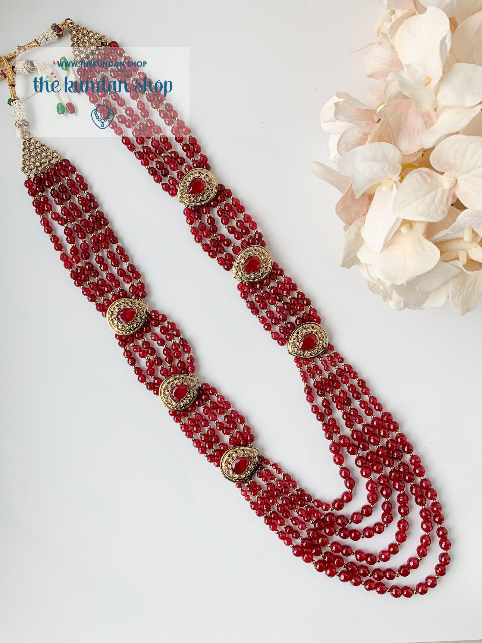 Bridal Ruby Mala 1.0 Necklace Sets THE KUNDAN SHOP 