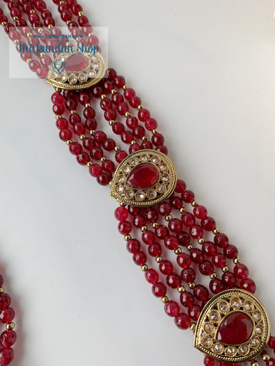 Bridal Ruby Mala 1.0 Necklace Sets THE KUNDAN SHOP 
