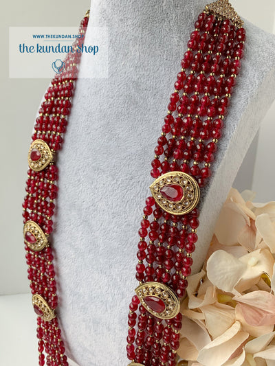 Bridal Ruby Mala 1.0 Necklace Sets THE KUNDAN SHOP 