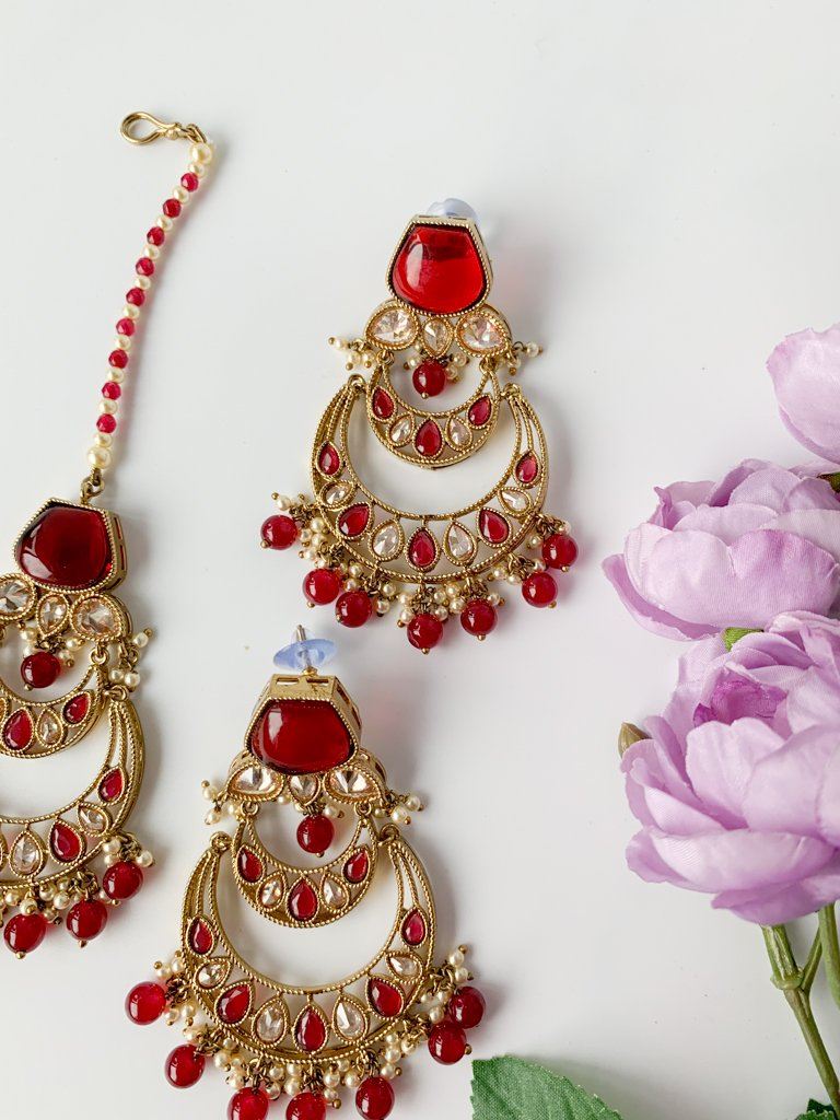 Dependant in Ruby Jewelry Sets THE KUNDAN SHOP 