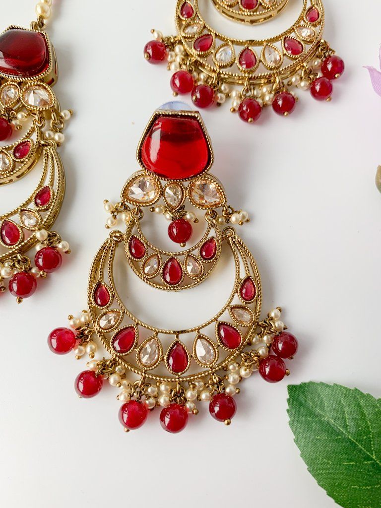 Dependant in Ruby Jewelry Sets THE KUNDAN SHOP 