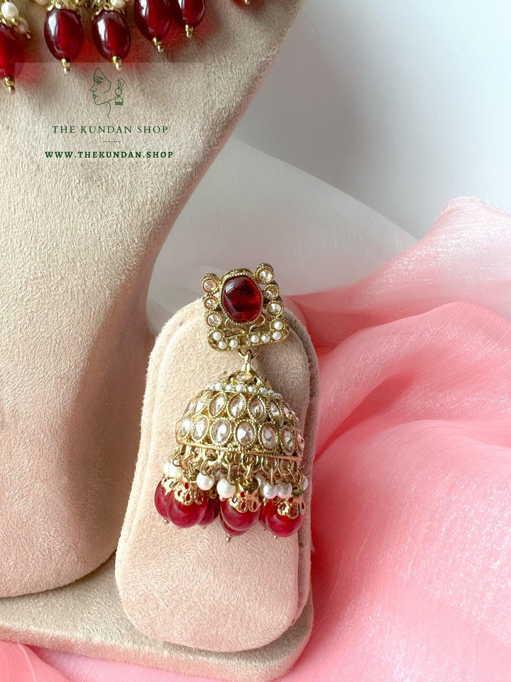 Salient Polki in Ruby Necklace Sets THE KUNDAN SHOP 