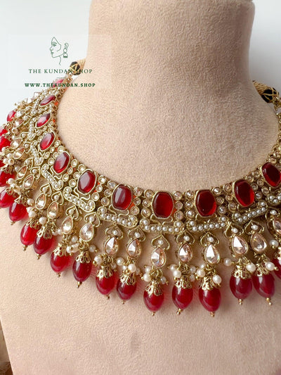 Salient Polki in Ruby Necklace Sets THE KUNDAN SHOP 