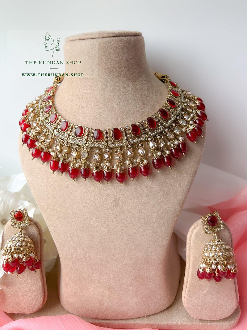 Salient Polki in Ruby Necklace Sets THE KUNDAN SHOP 