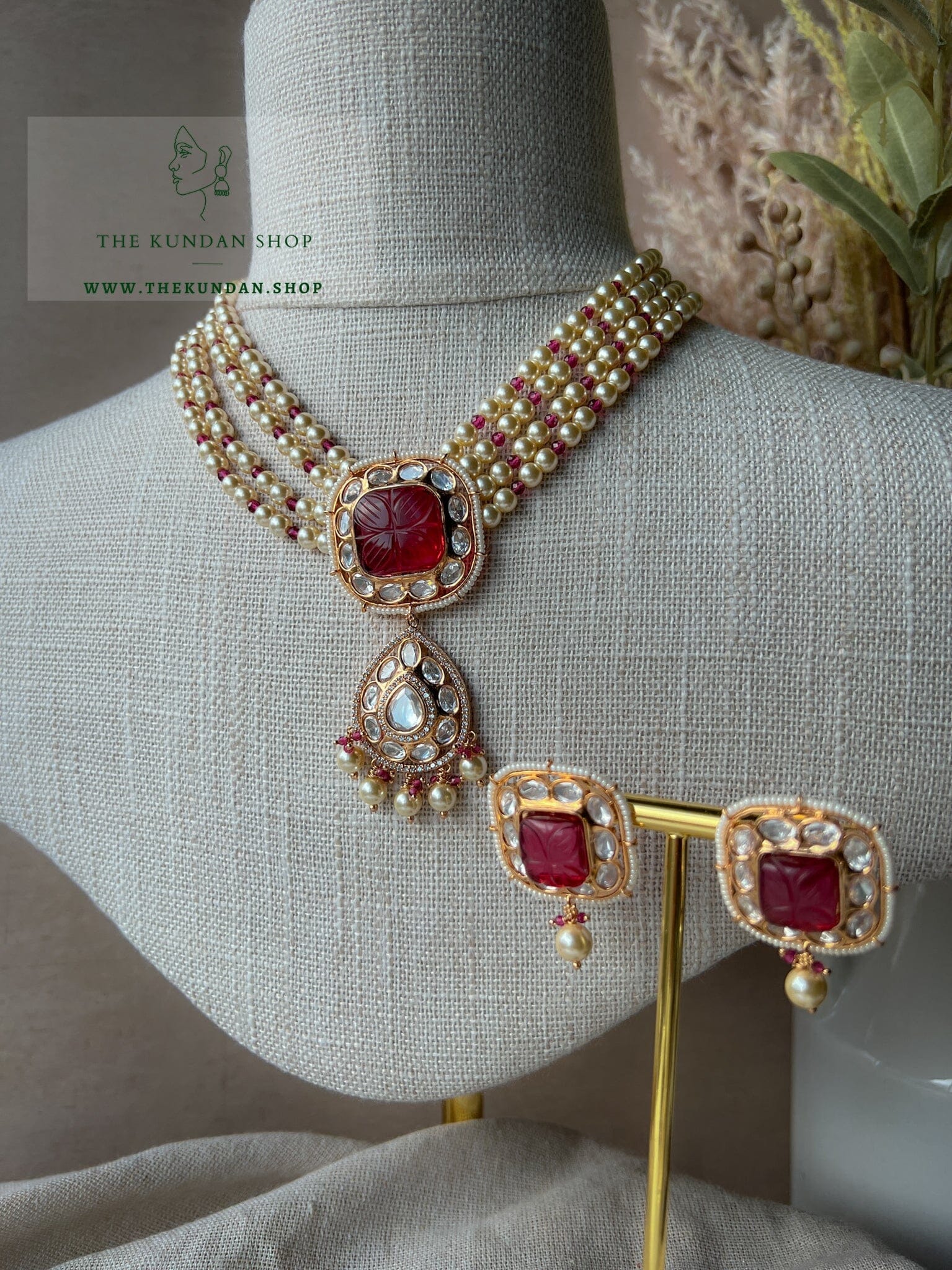 Plenty in Ruby Necklace Sets THE KUNDAN SHOP 