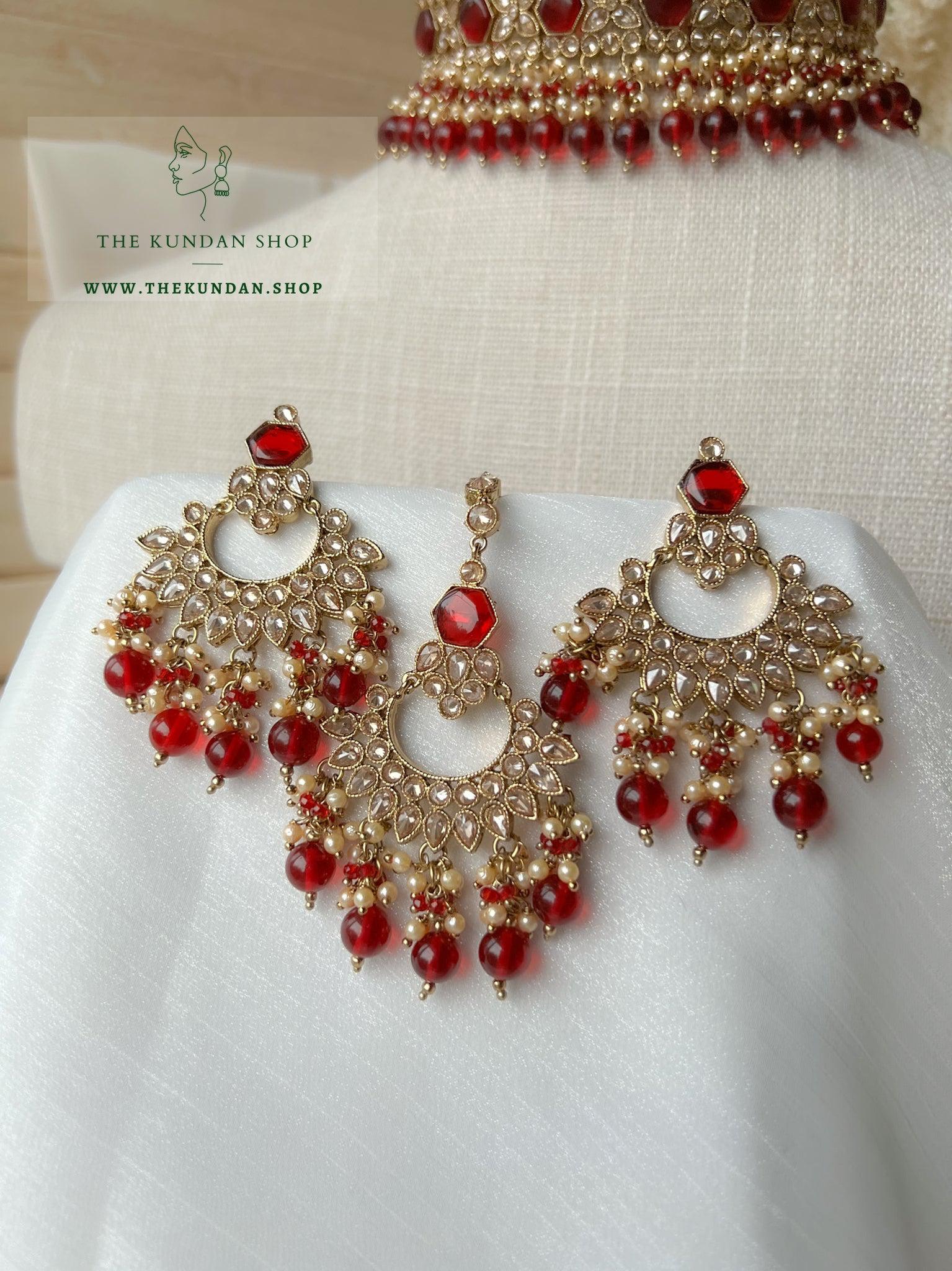 Embrace Polki in Ruby Necklace Sets THE KUNDAN SHOP 