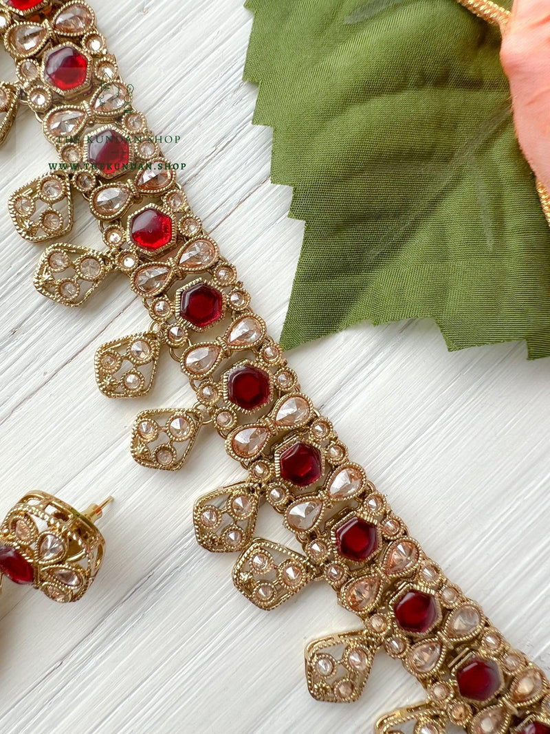 Curious in Ruby Necklace Sets THE KUNDAN SHOP 