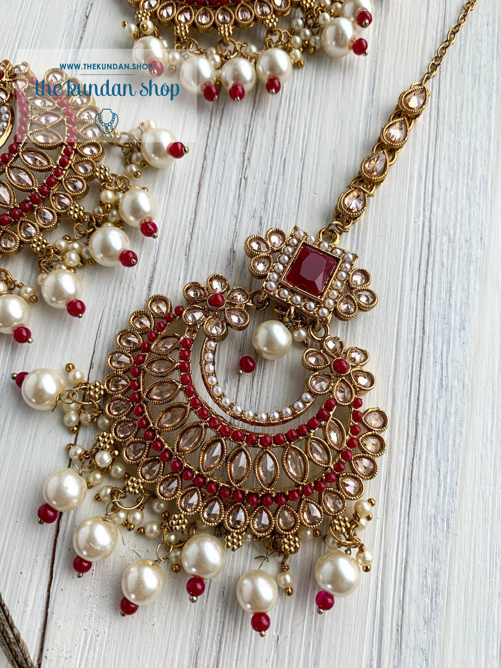 Endearing Polki in Ruby THE KUNDAN SHOP 