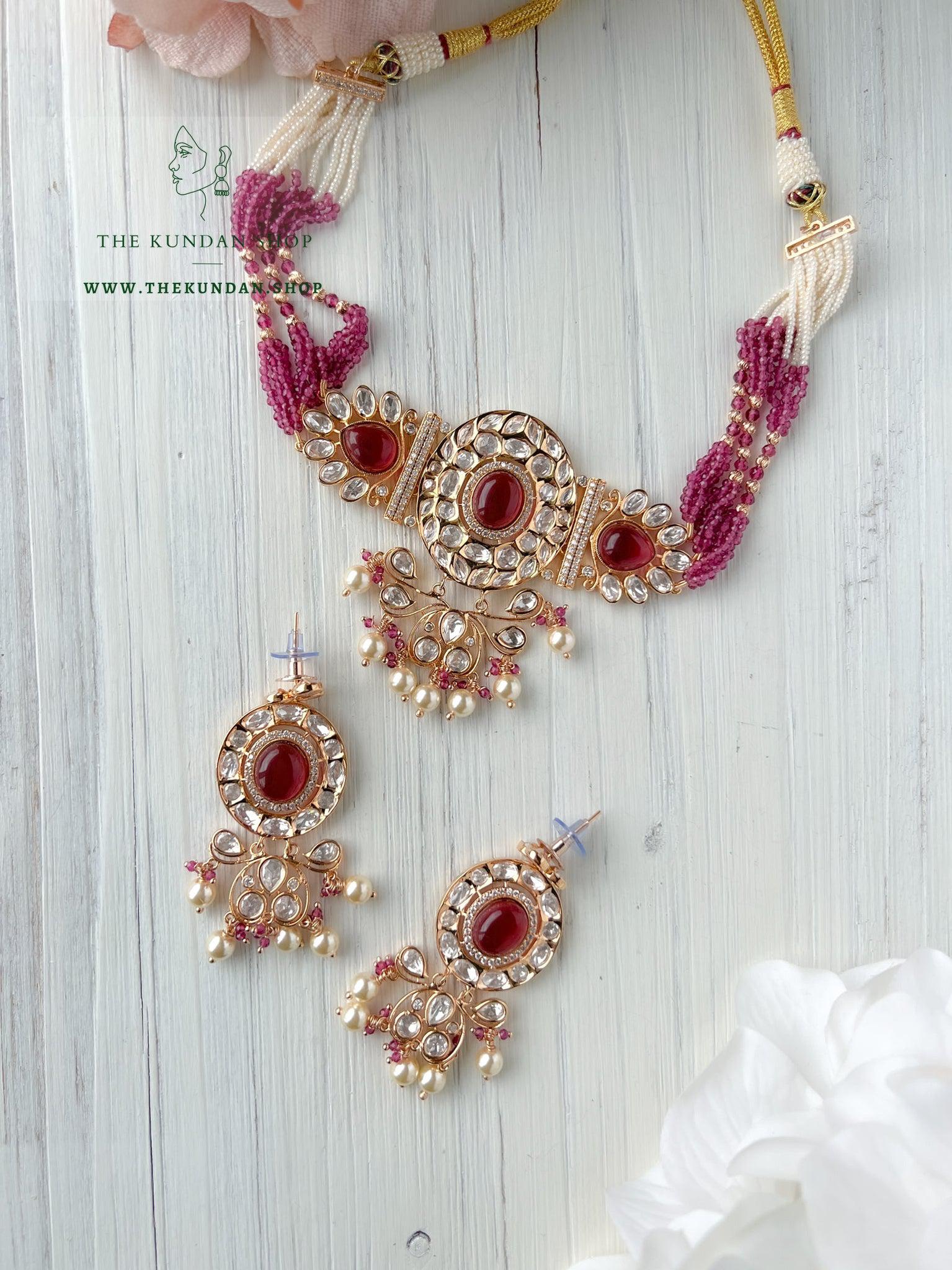 Idyllic Kundan in Ruby Necklace Sets THE KUNDAN SHOP 