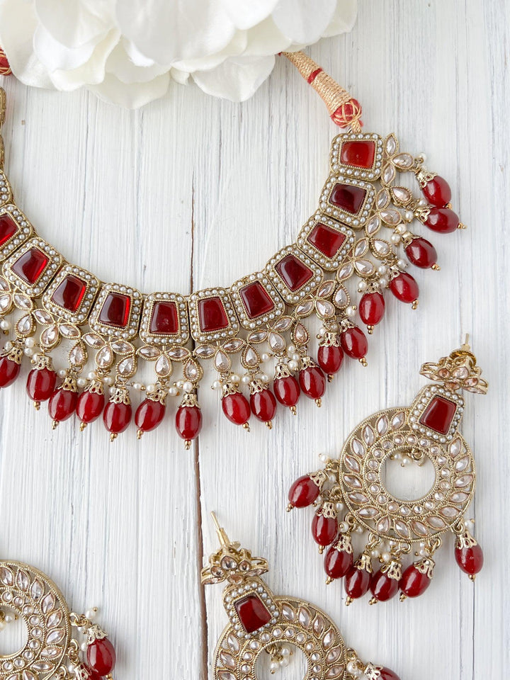 Second Glance in Ruby Necklace Sets THE KUNDAN SHOP 
