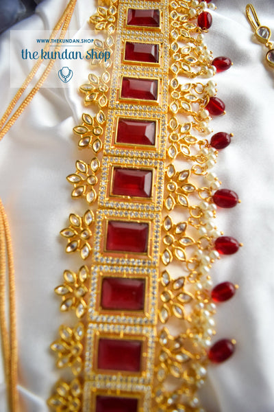 Regality in Ruby Necklace Sets THE KUNDAN SHOP 