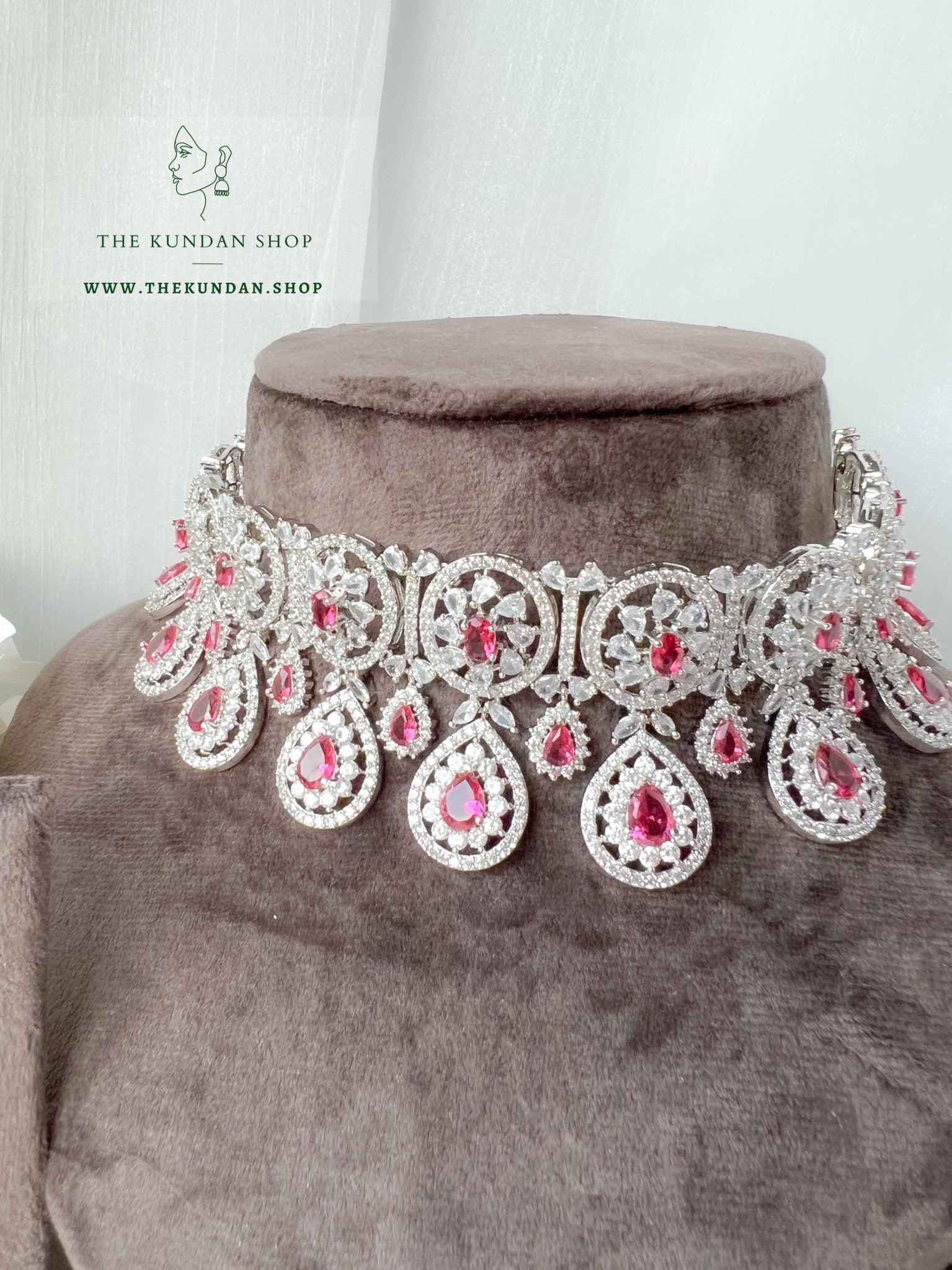 Adore in Silver & Ruby Necklace Sets THE KUNDAN SHOP 