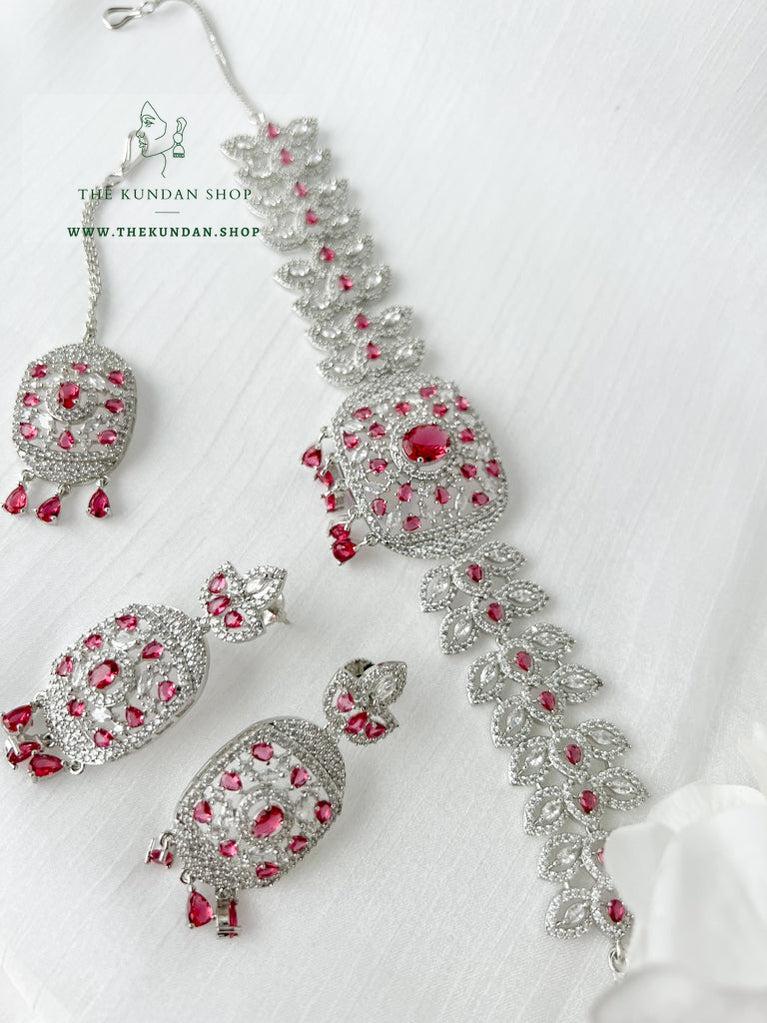 Boundless in Silver & Ruby Necklace Sets THE KUNDAN SHOP 