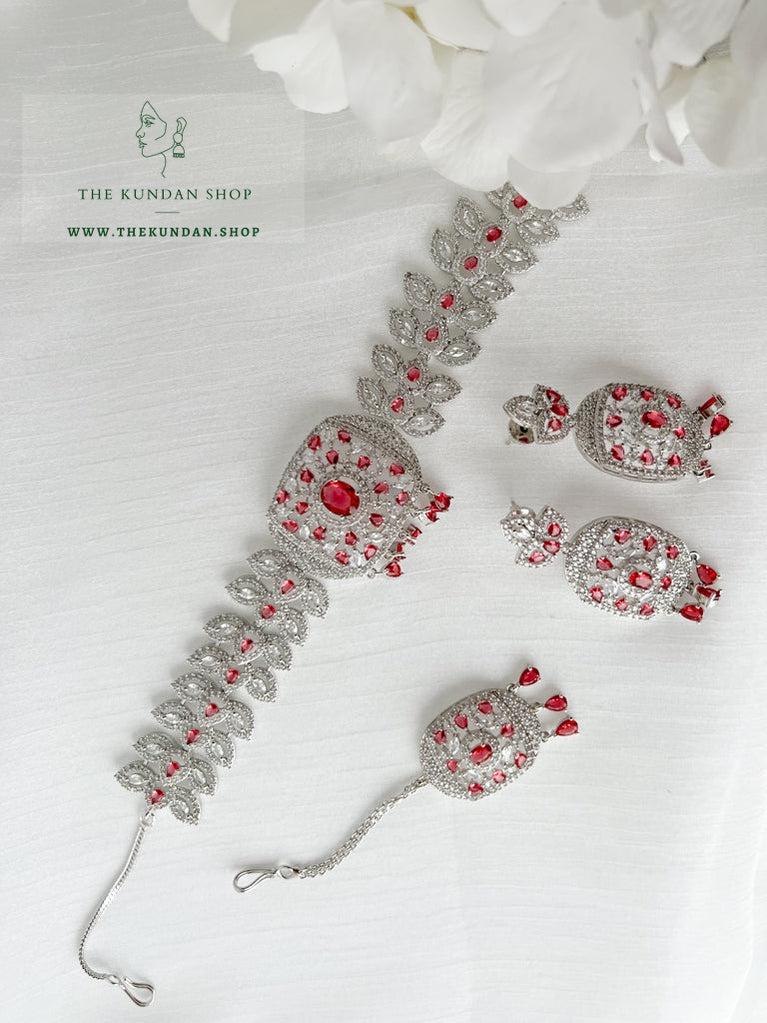 Boundless in Silver & Ruby Necklace Sets THE KUNDAN SHOP 