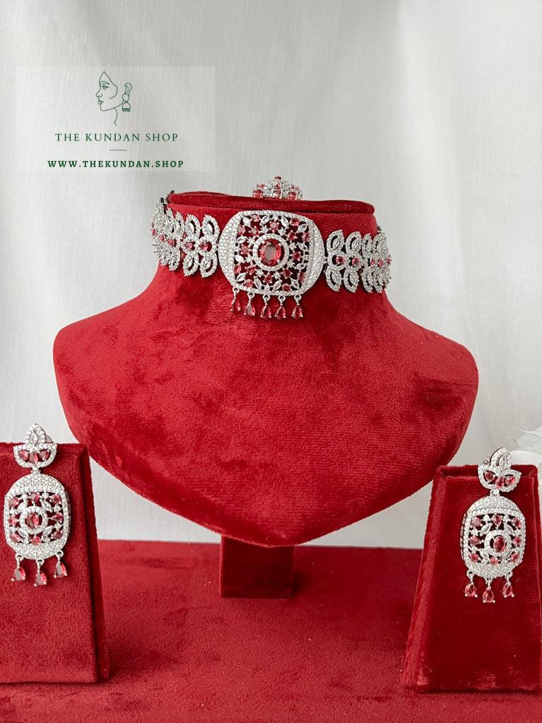 Boundless in Silver & Ruby Necklace Sets THE KUNDAN SHOP 