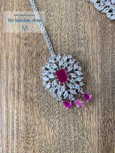 Captivate in Silver Ruby Necklace Sets THE KUNDAN SHOP 