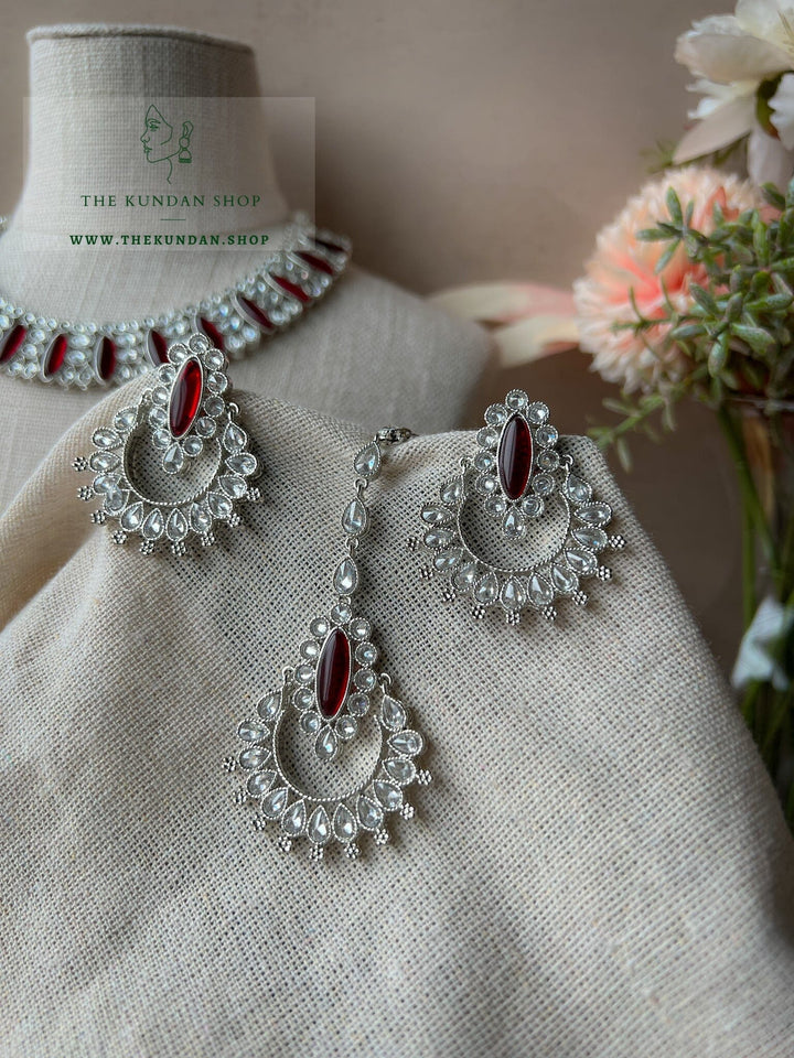 Considered in Silver & Ruby Necklace Sets THE KUNDAN SHOP 