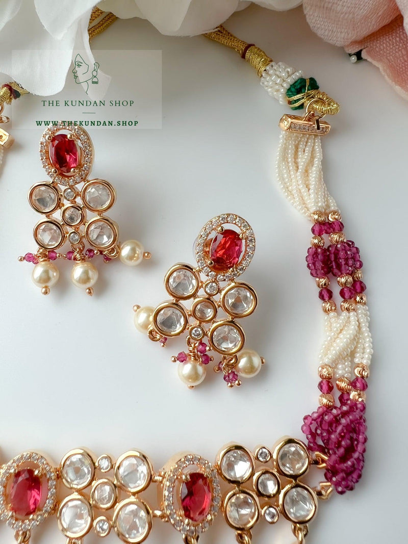 Precise Kundan in Ruby Necklace Sets THE KUNDAN SHOP 