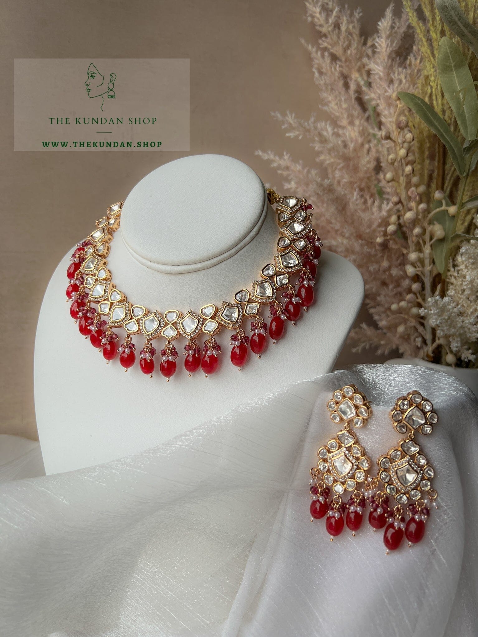 Little Surprise in Ruby Necklace Sets THE KUNDAN SHOP 