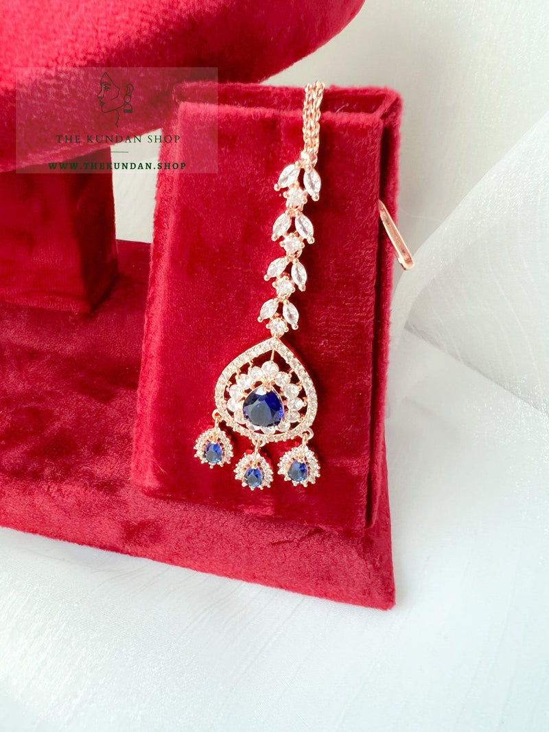 Adore in Rose Gold & Sapphire Necklace Sets THE KUNDAN SHOP 