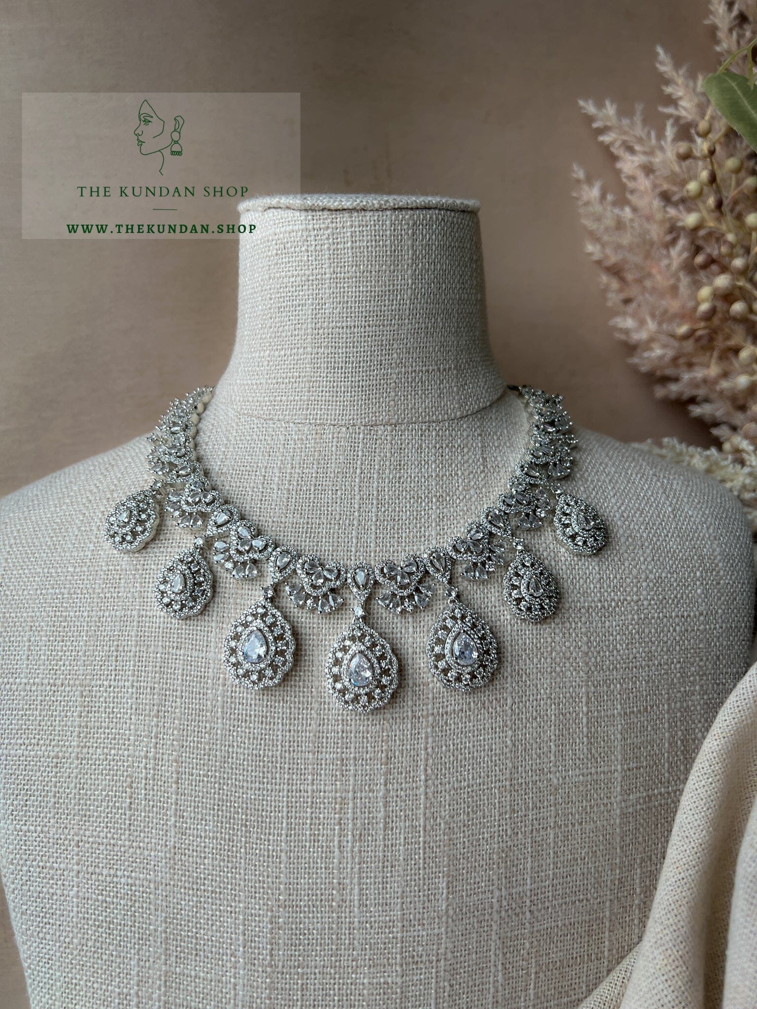 Resilient in Silver Necklace Sets THE KUNDAN SHOP 