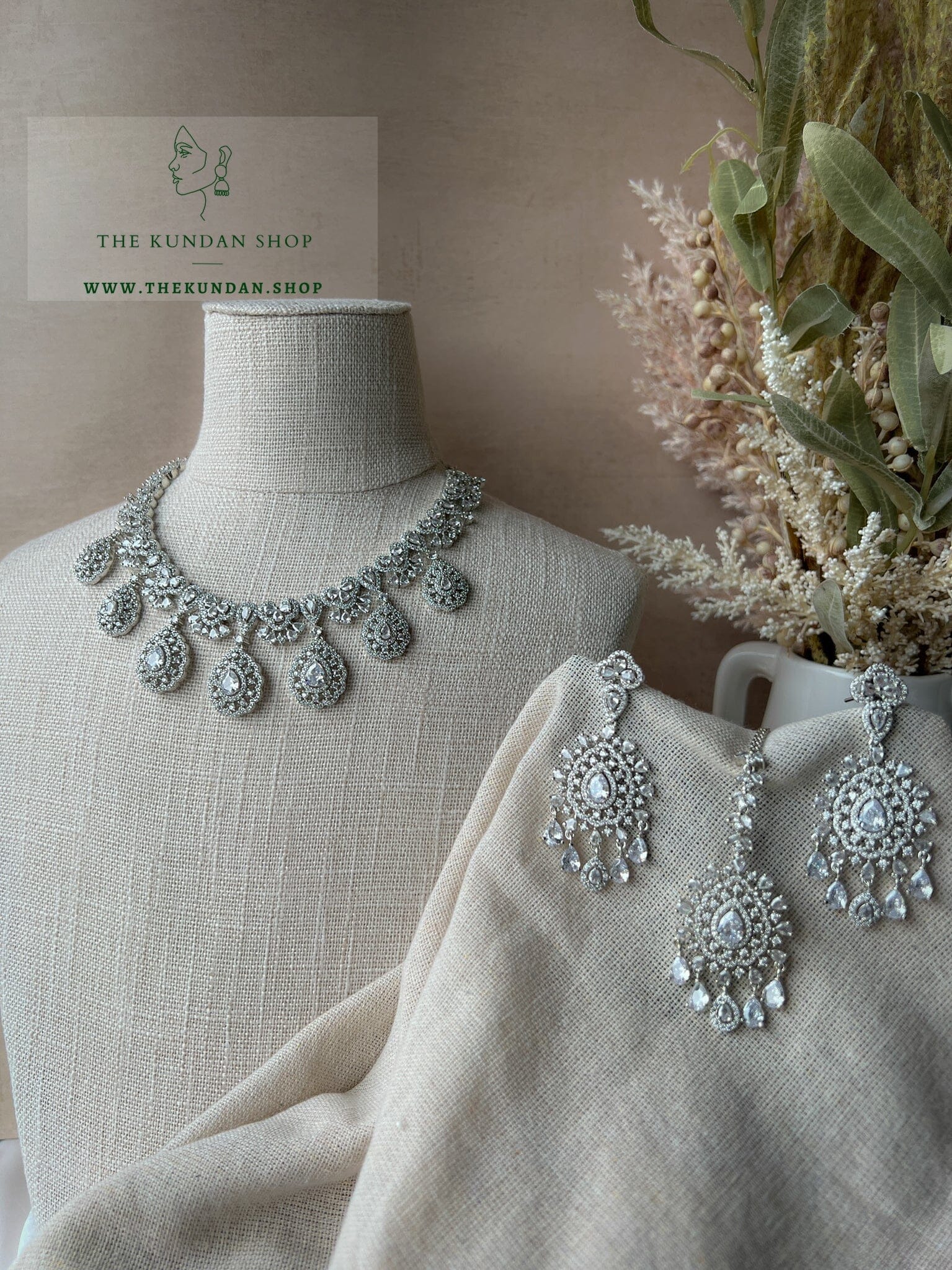 Resilient in Silver Necklace Sets THE KUNDAN SHOP 