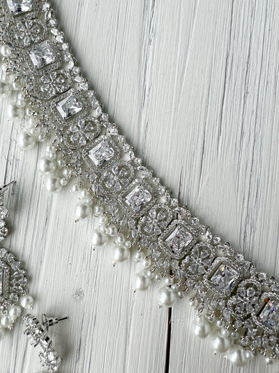 Exquisite in Silver Necklace Sets THE KUNDAN SHOP 