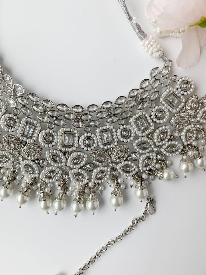 Monarch in Silver Necklace Sets THE KUNDAN SHOP 
