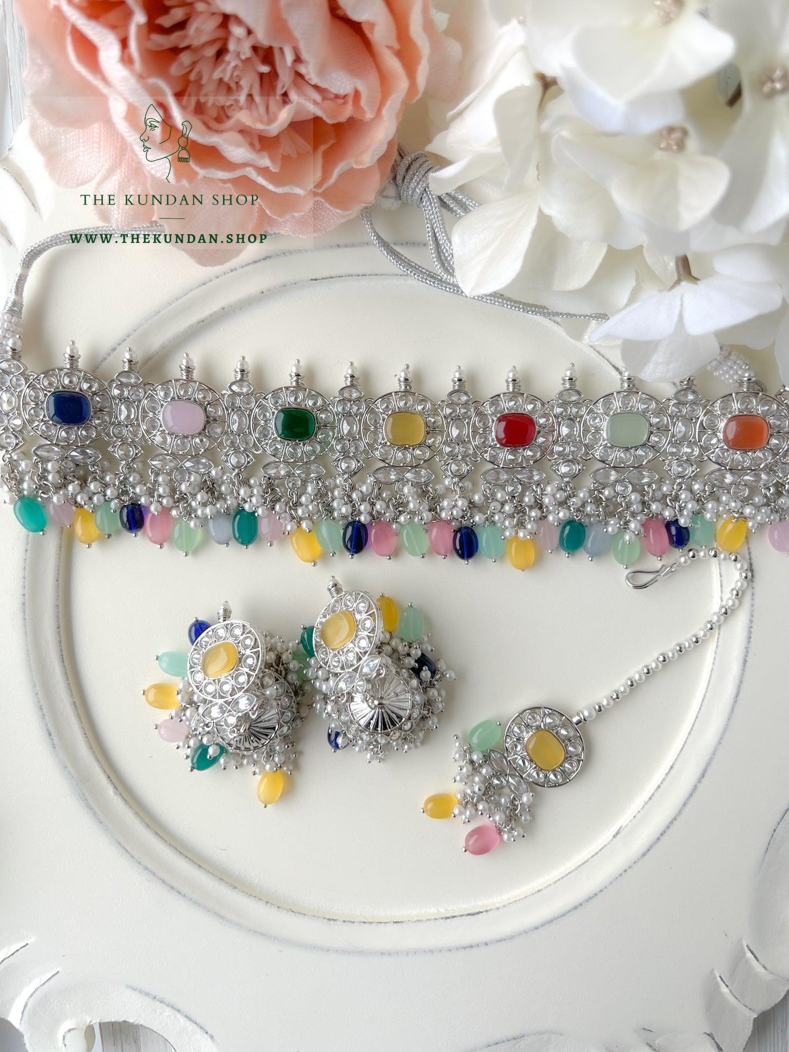 Temptation in Silver & Multi Necklace Sets THE KUNDAN SHOP 