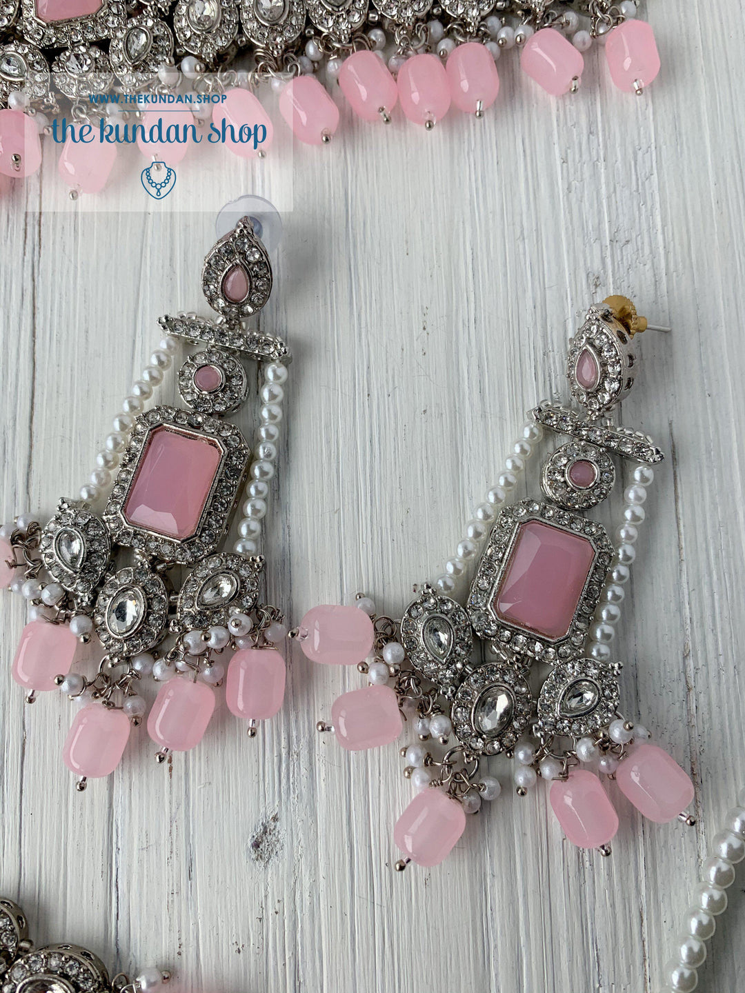 Magnificent Drops in Pink & Silver Necklace Sets THE KUNDAN SHOP 