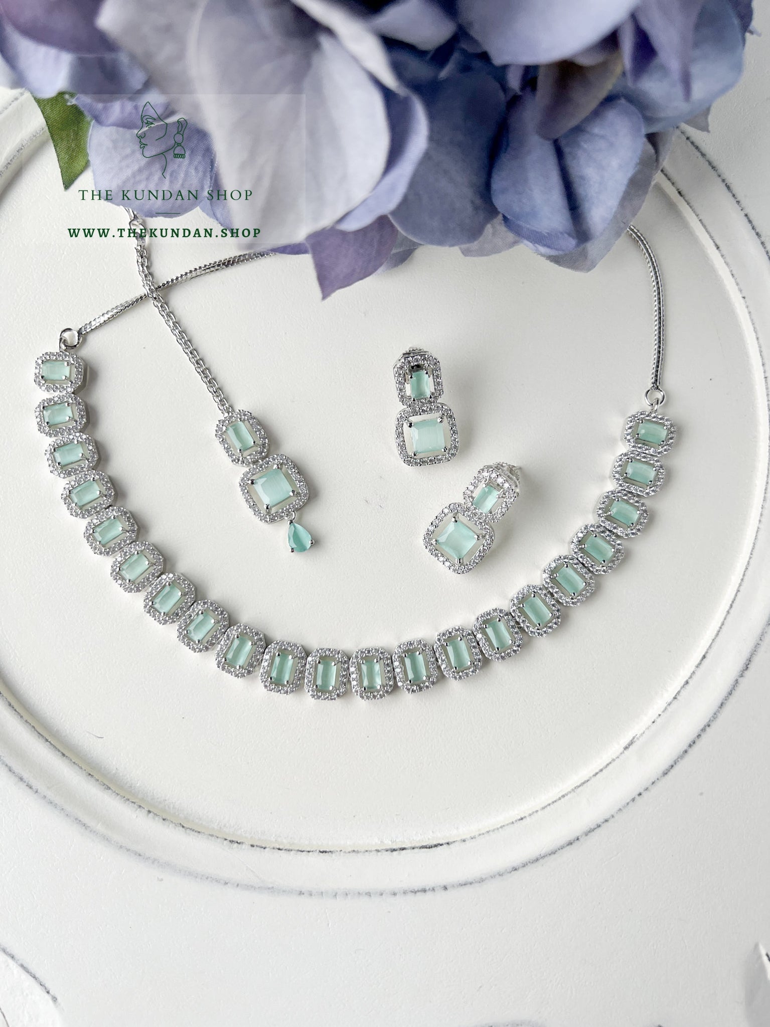 Double Drops in Silver Necklace Sets THE KUNDAN SHOP Mint 