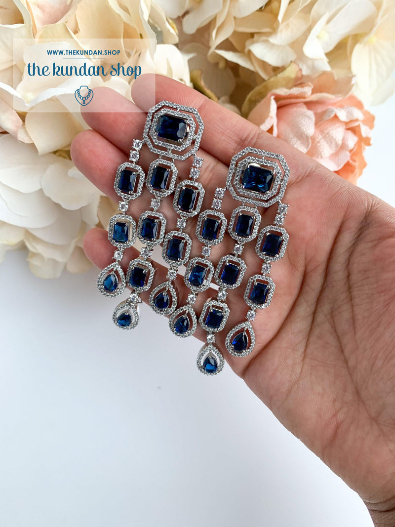 A Modern Twist in Silver Earrings THE KUNDAN SHOP Sapphire 