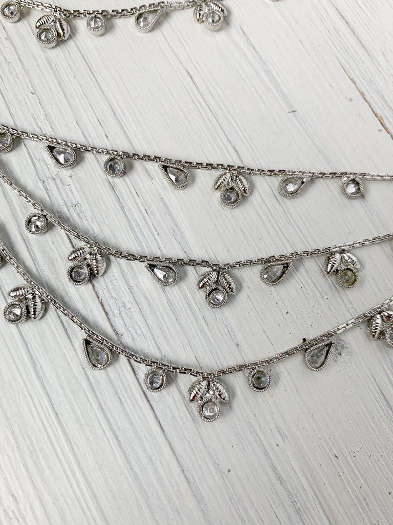 Simple Flowers - Silver Saharay Sahara Earrings THE KUNDAN SHOP 