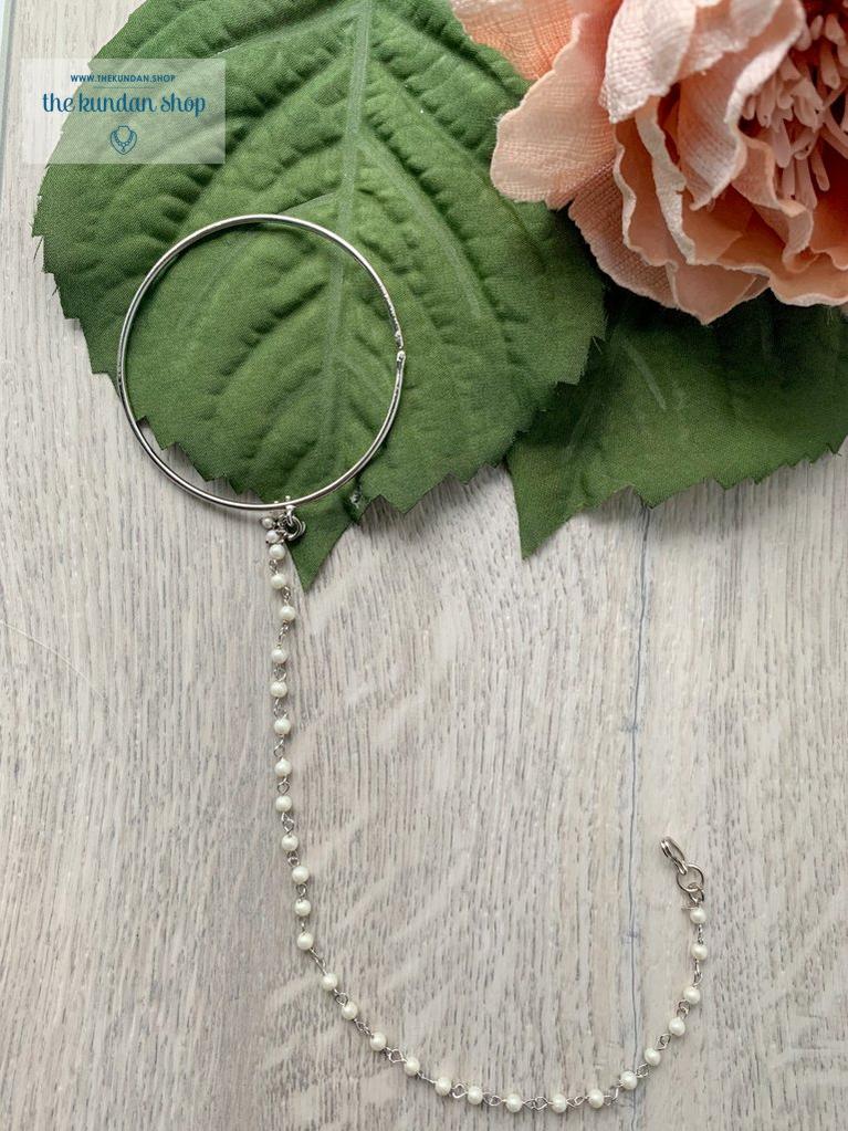 Silver & Pearl Naath Naath THE KUNDAN SHOP 