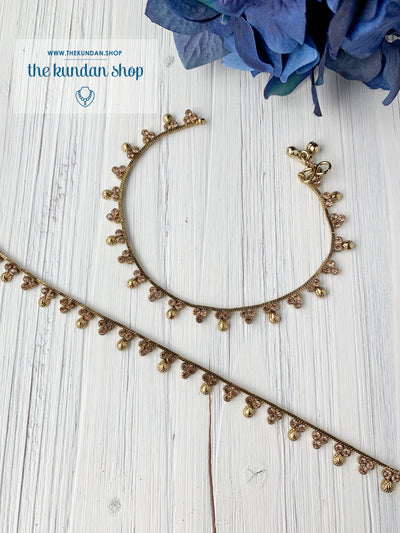 Triple Rhinestones - Dainty Anklets Anklets THE KUNDAN SHOP 