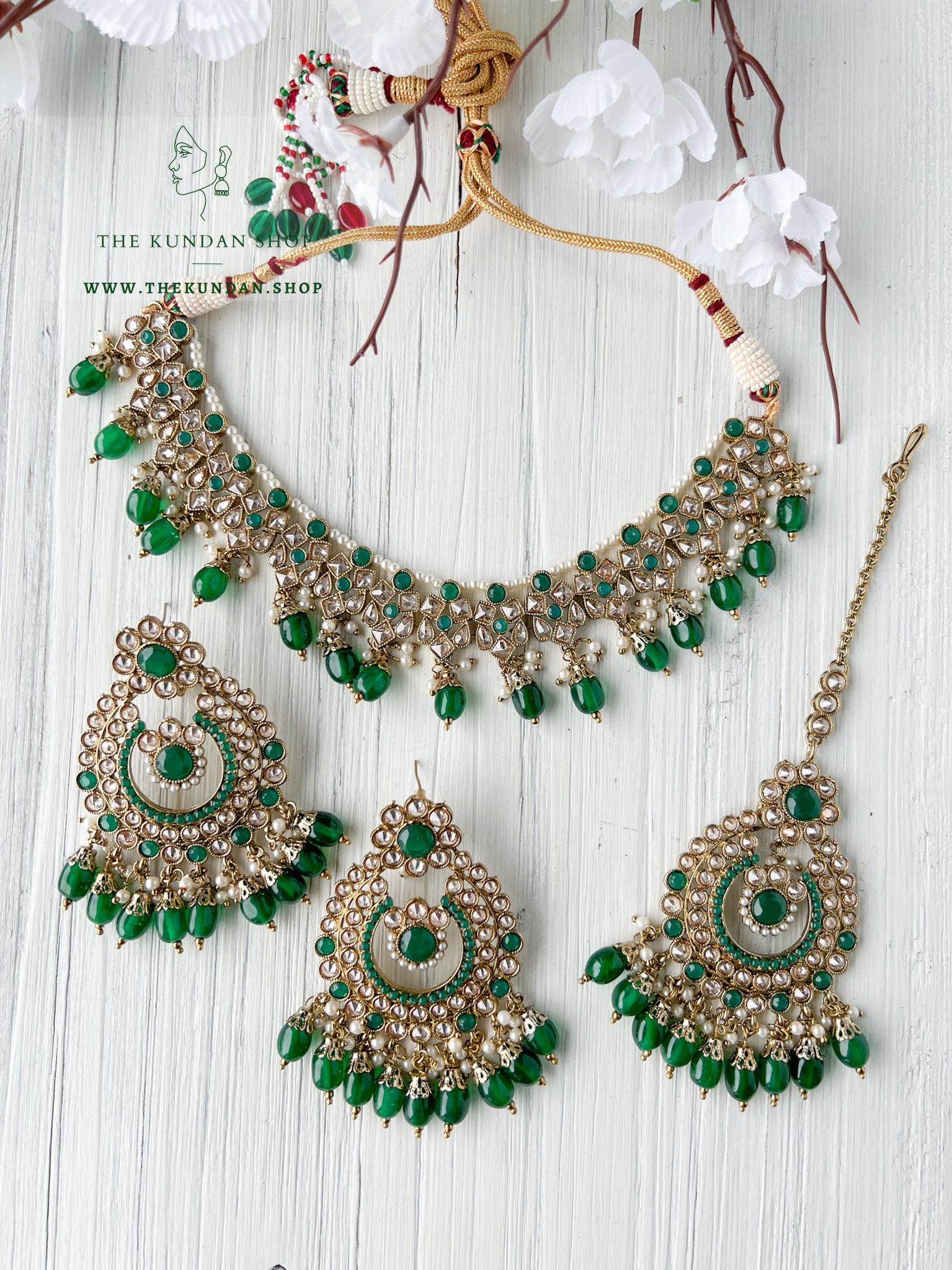 Skeptic in Green *AS-IS* Necklace Sets THE KUNDAN SHOP 
