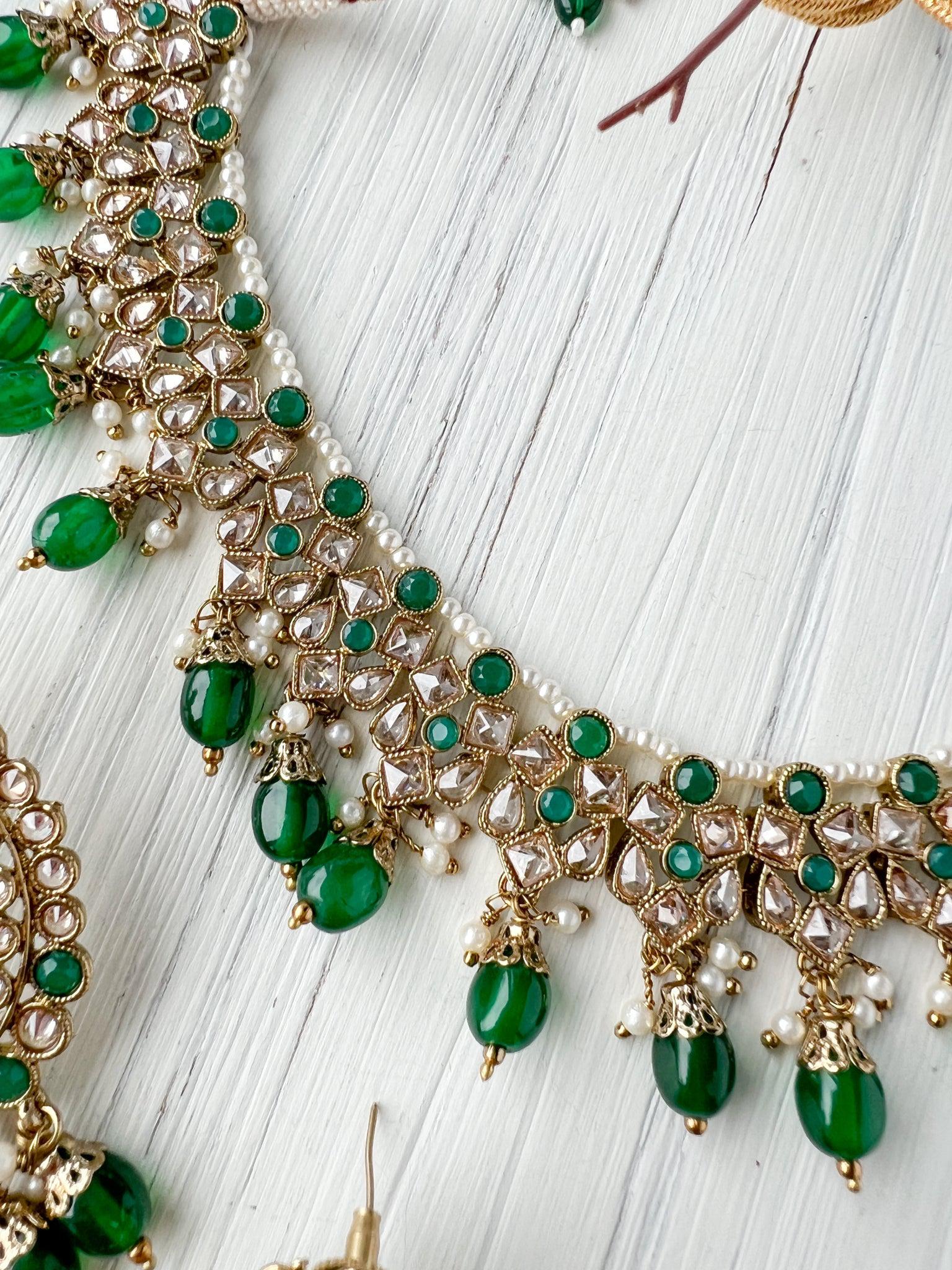 Skeptic in Green *AS-IS* Necklace Sets THE KUNDAN SHOP 