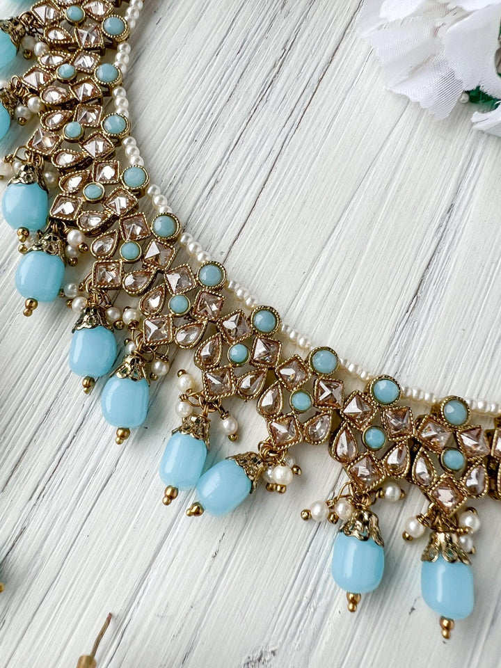 Skeptic in Sky Blue *AS-IS* Necklace Sets THE KUNDAN SHOP 