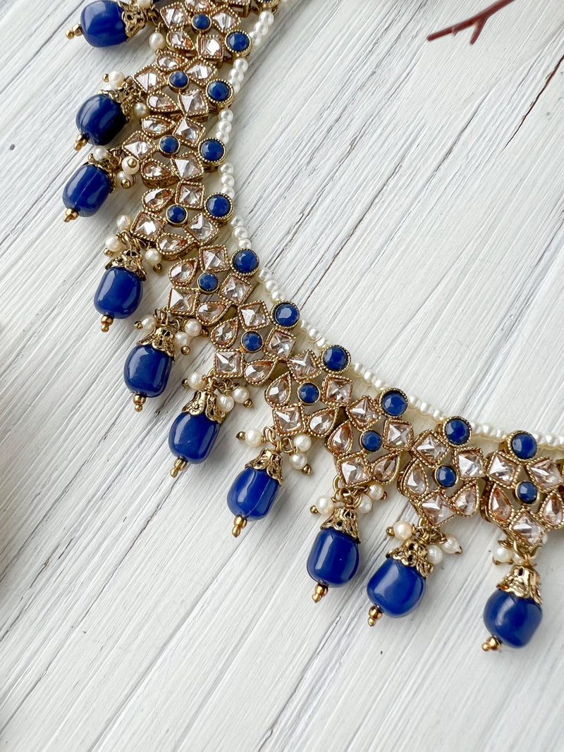 Skeptic in Midnight Blue *AS-IS* Necklace Sets THE KUNDAN SHOP 