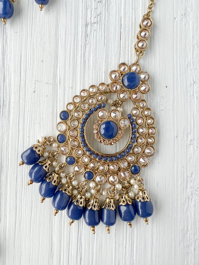 Skeptic in Midnight Blue *AS-IS* Necklace Sets THE KUNDAN SHOP 