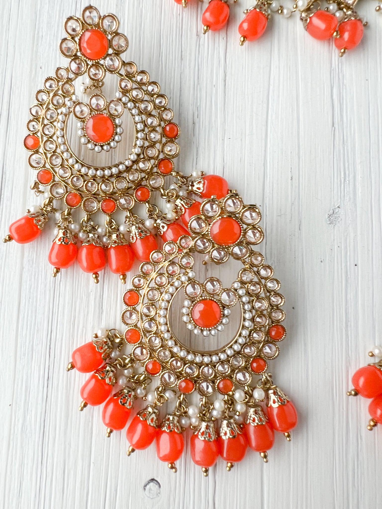 Skeptic in Orange *AS-IS* Necklace Sets THE KUNDAN SHOP 
